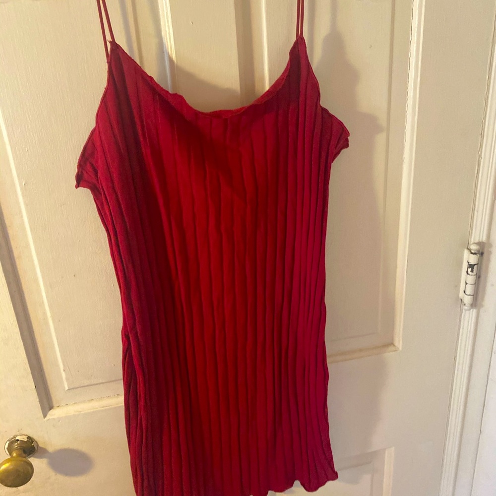 Beautiful Dark Red Strappy Midi Dress